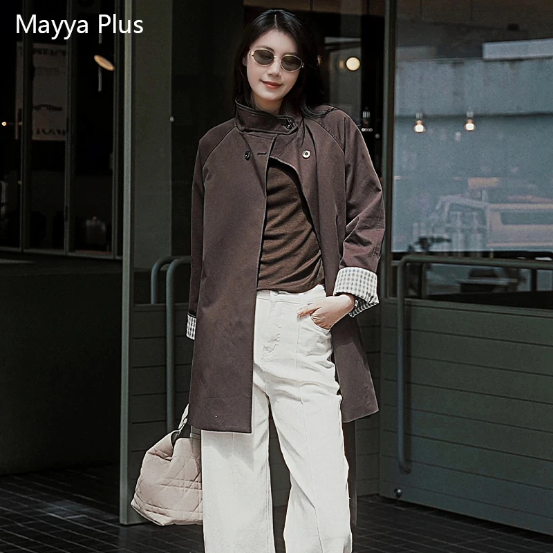 【继承者】Mayya Plus麦芽秋上新气质显瘦流光风风衣32536900