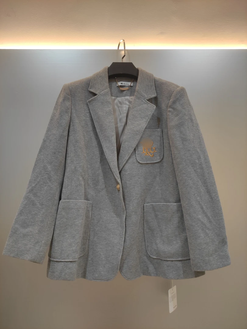 静姐~翻领加厚时尚宽松拼接保暖短款外套25168