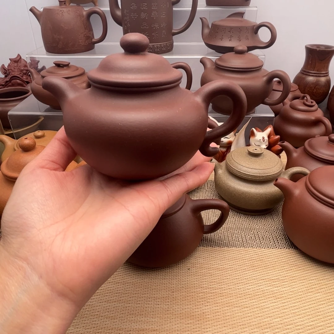 紫砂茶壶紫泥莲子200cc瑕
