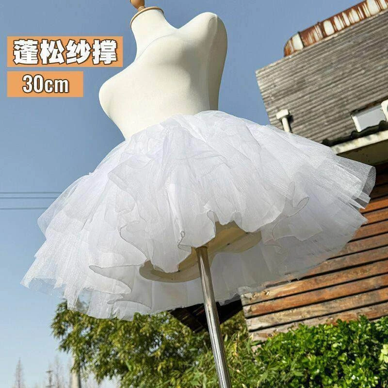 水手服裙撑洛丽塔lolita日常cosplay微蓬短款鸭屁股无骨蓬蓬裙
