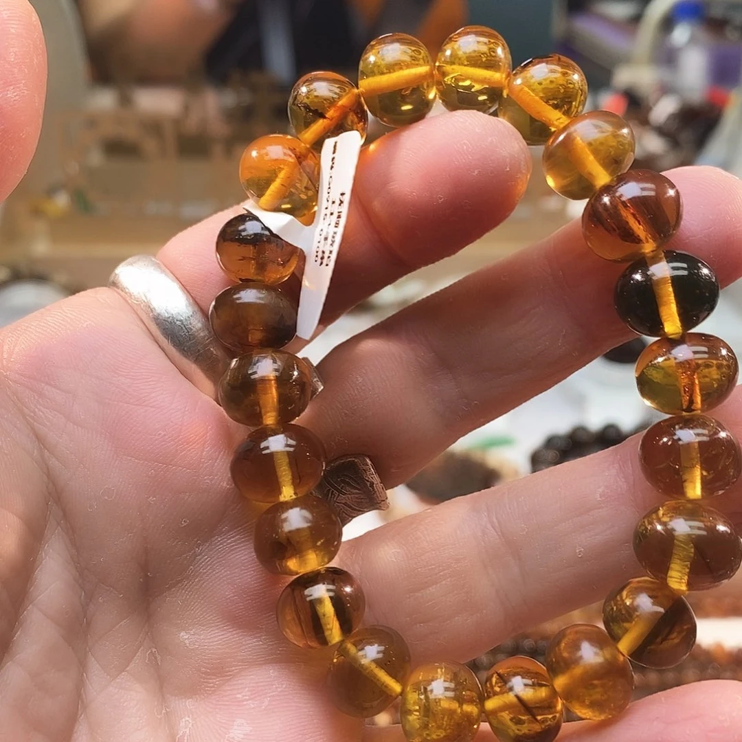 琥珀未镶嵌裸石植物珀单圈11+