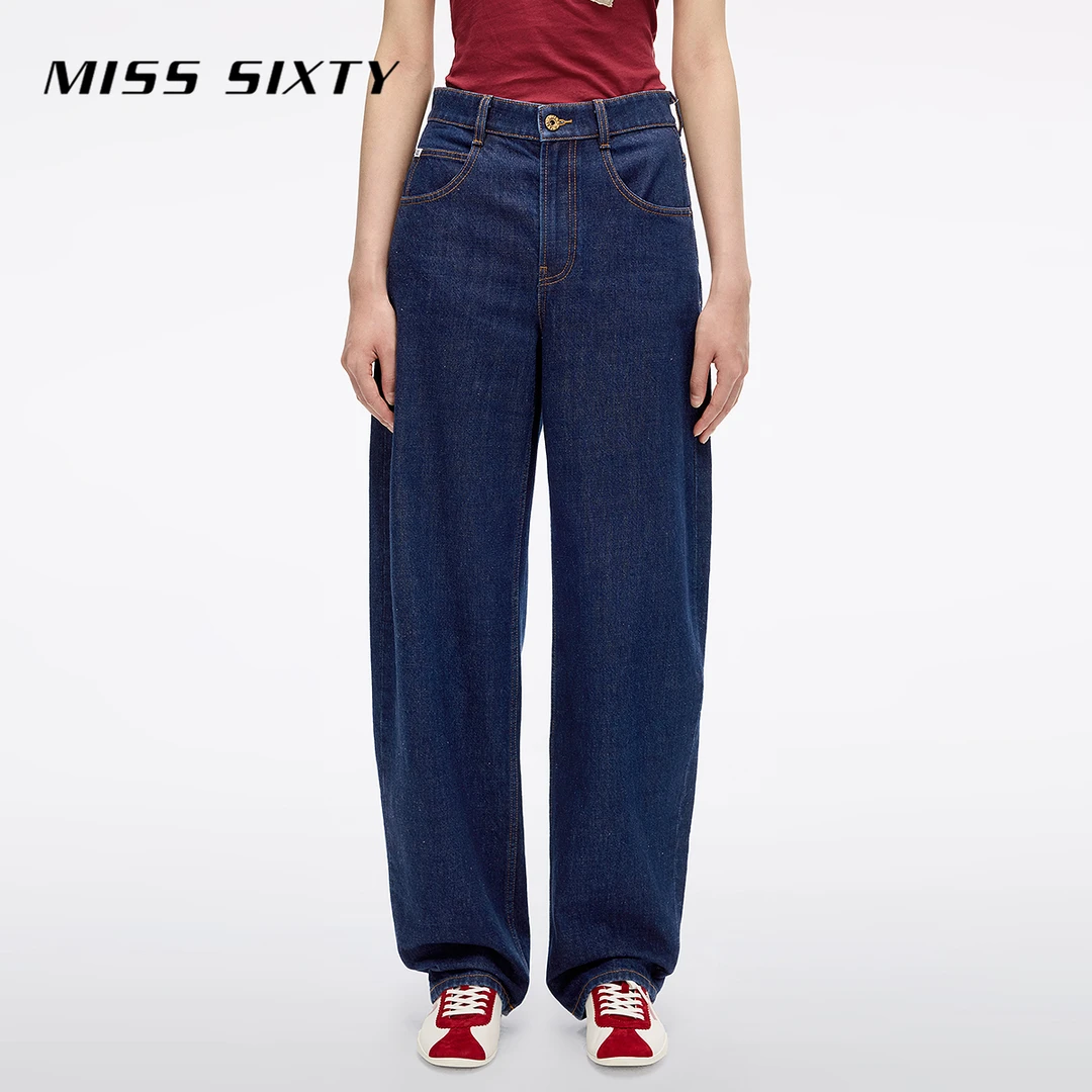 【进口牛仔面料】Miss Sixty2025秋季新款牛仔裤女弯刀裤萝卜裤