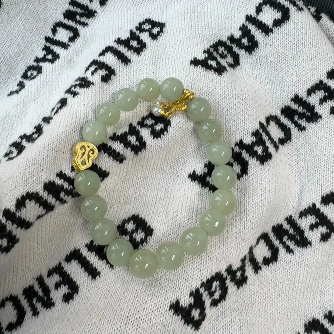 和田玉且莫蓝时尚单品手链气质轻奢妈妈