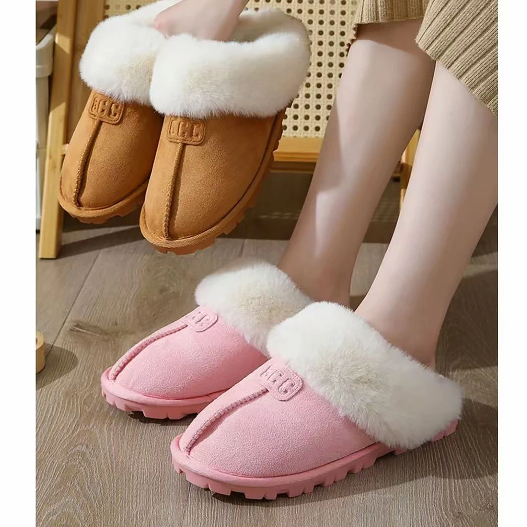 冬季新品！舒适简约居家毛绒拖鞋H418