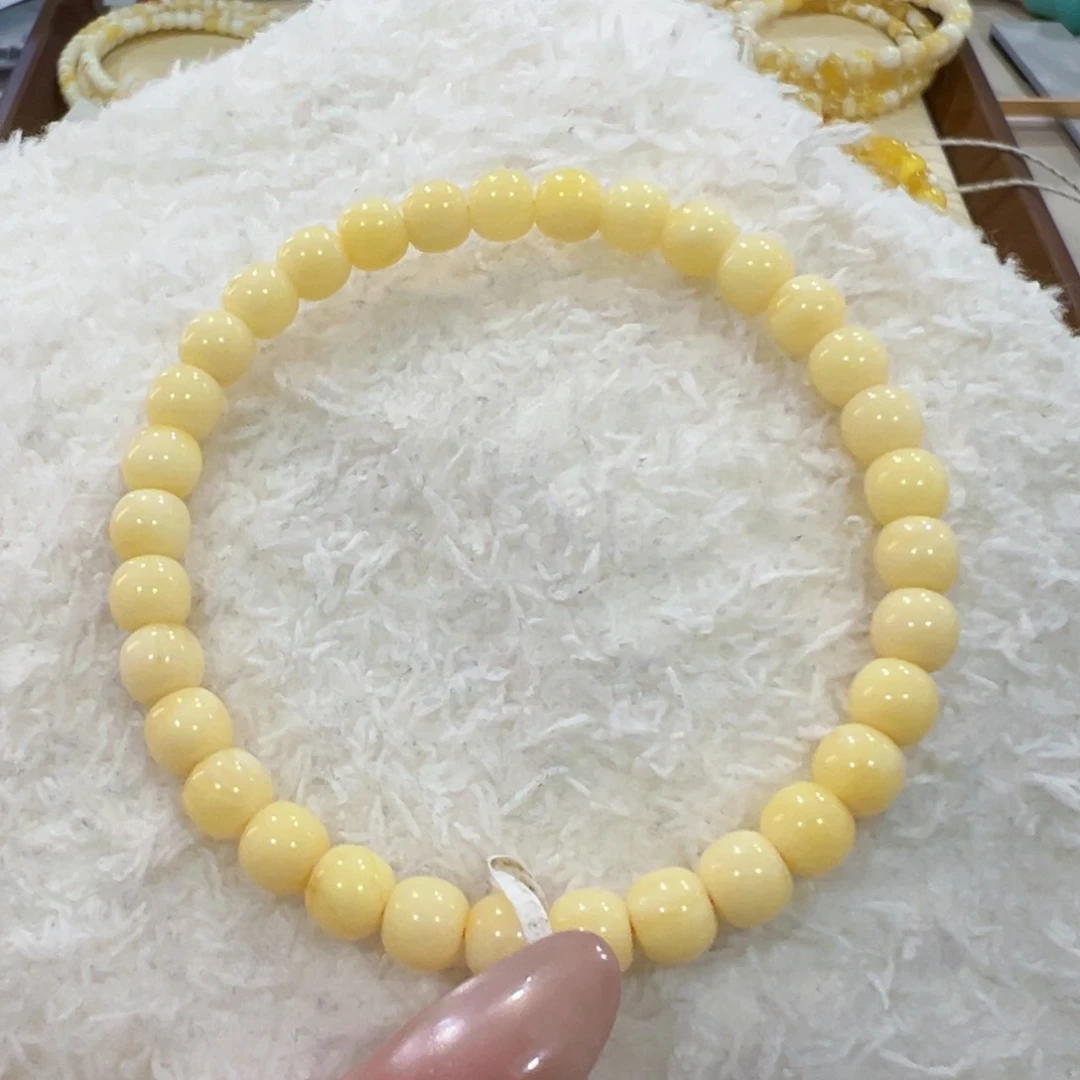 蜜蜡手链未镶嵌阿**几6m奶糖顺色