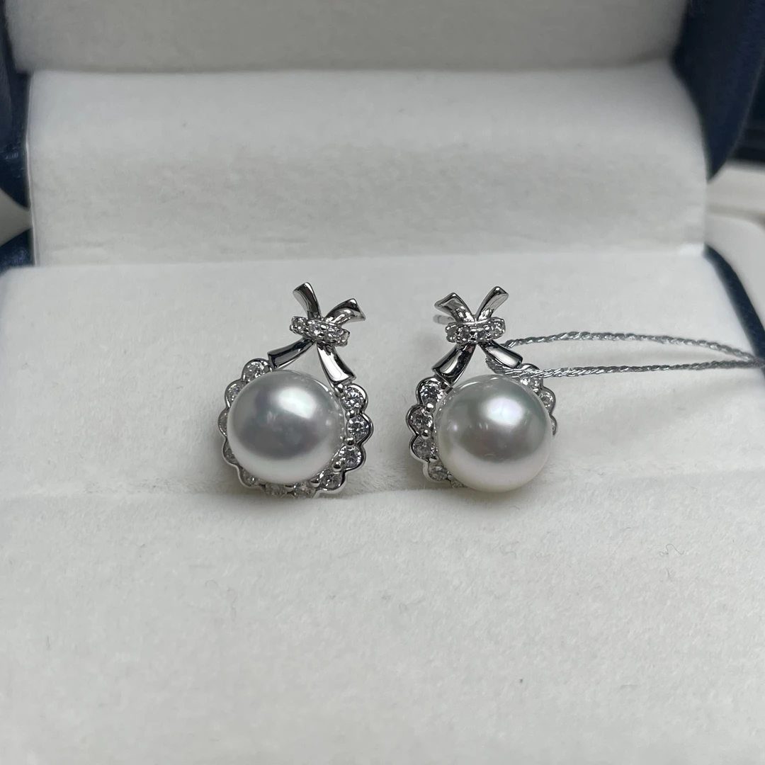 澳白银耳钉8-9mm钱袋款日常佩戴时尚休闲高级感