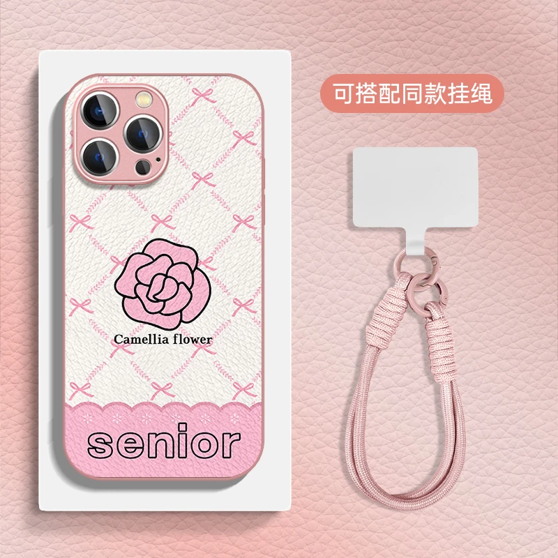 适用于苹果16华为OPPO小米VIVO个性时尚金属漆小羊皮手机壳HA0426