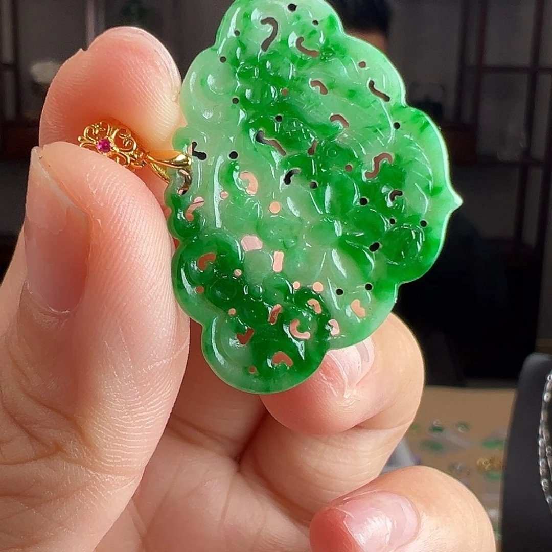 翡翠银S925镶嵌颈饰吊坠