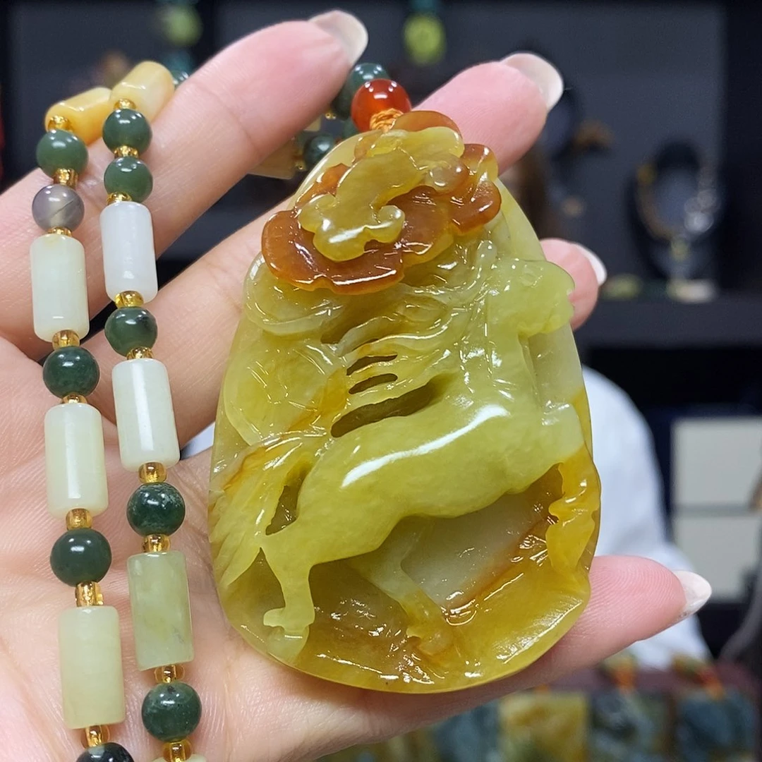 未镶嵌岫玉挂件吊坠项链