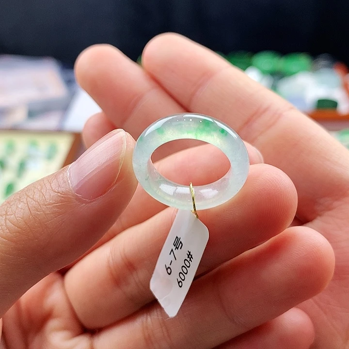 翡翠未镶嵌戒指6-7号