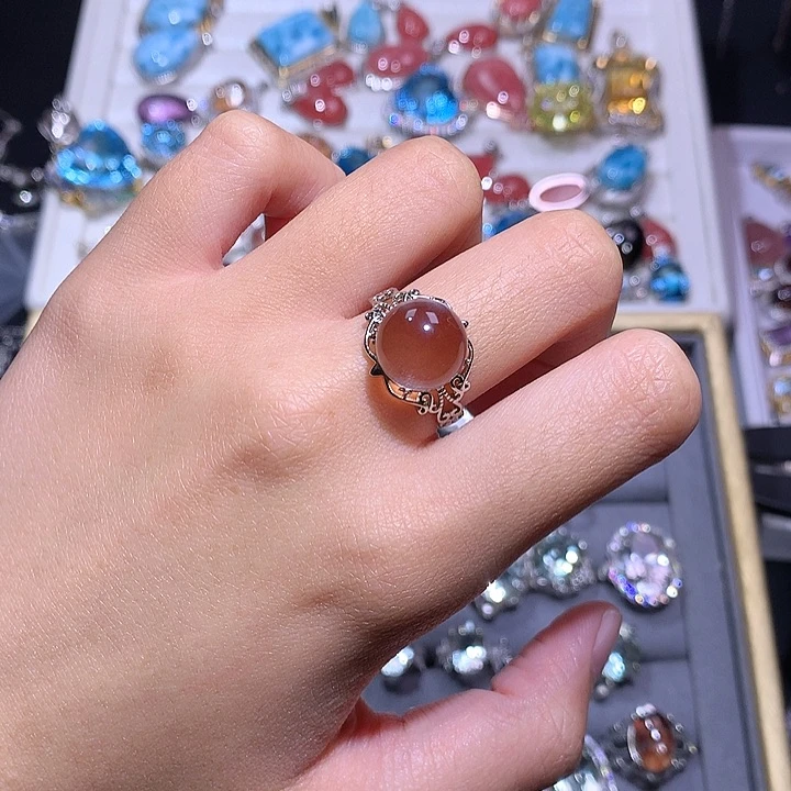 银S925镶嵌戒指水晶