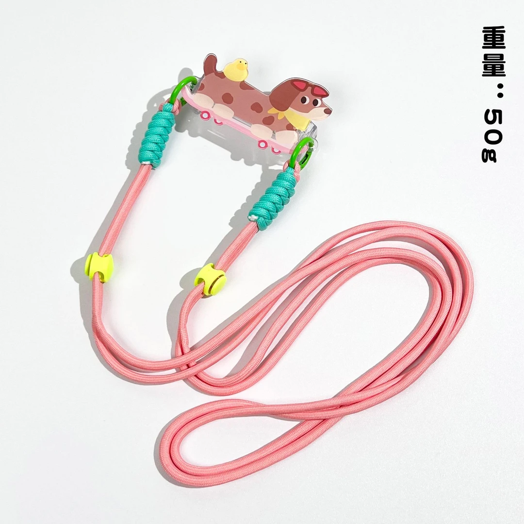 可爱卡通可拆卸防丢手机壳背夹斜挎可背带挂绳通用手机适用