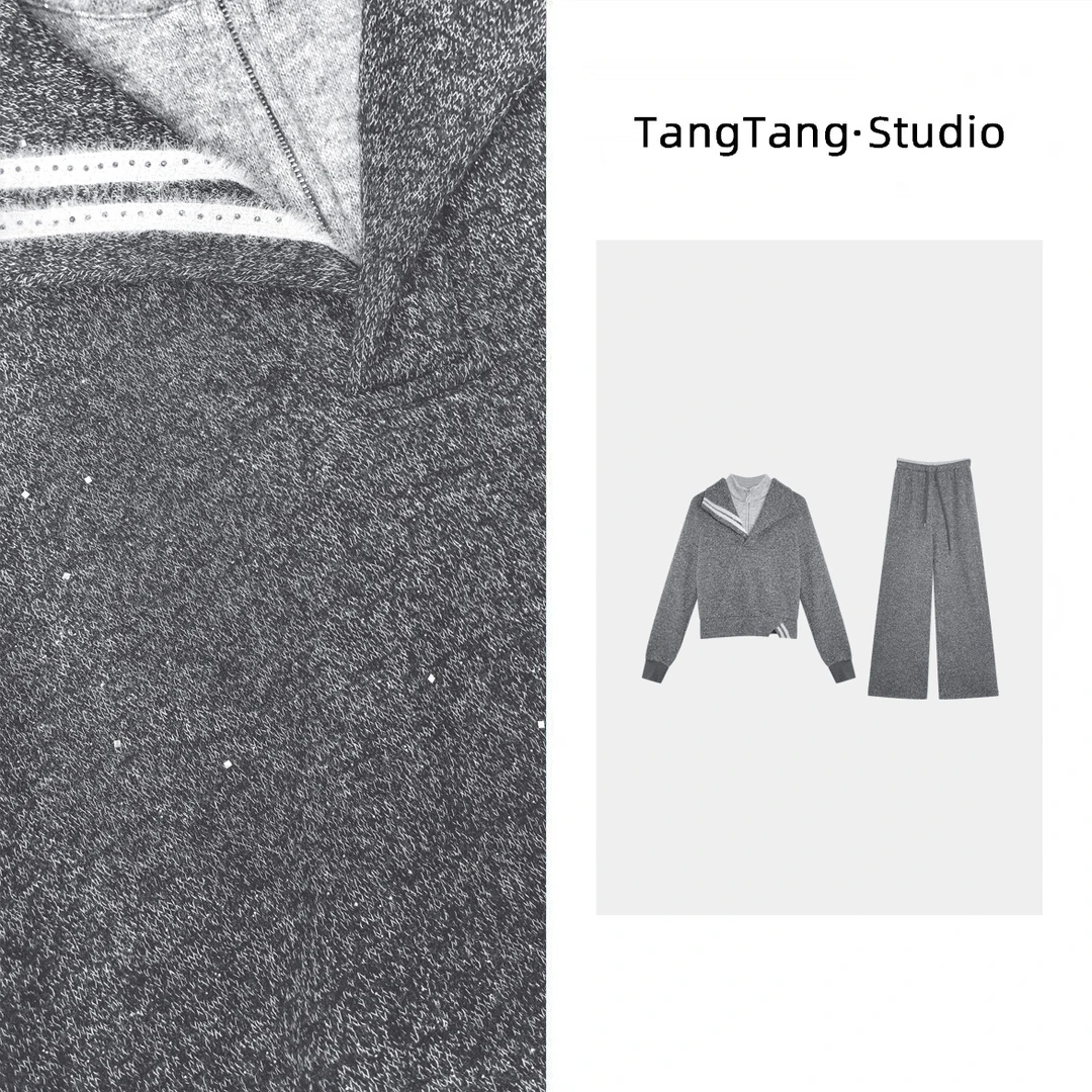 【TangTang·Studio】撞色套装百搭时尚气质休闲套装-115665