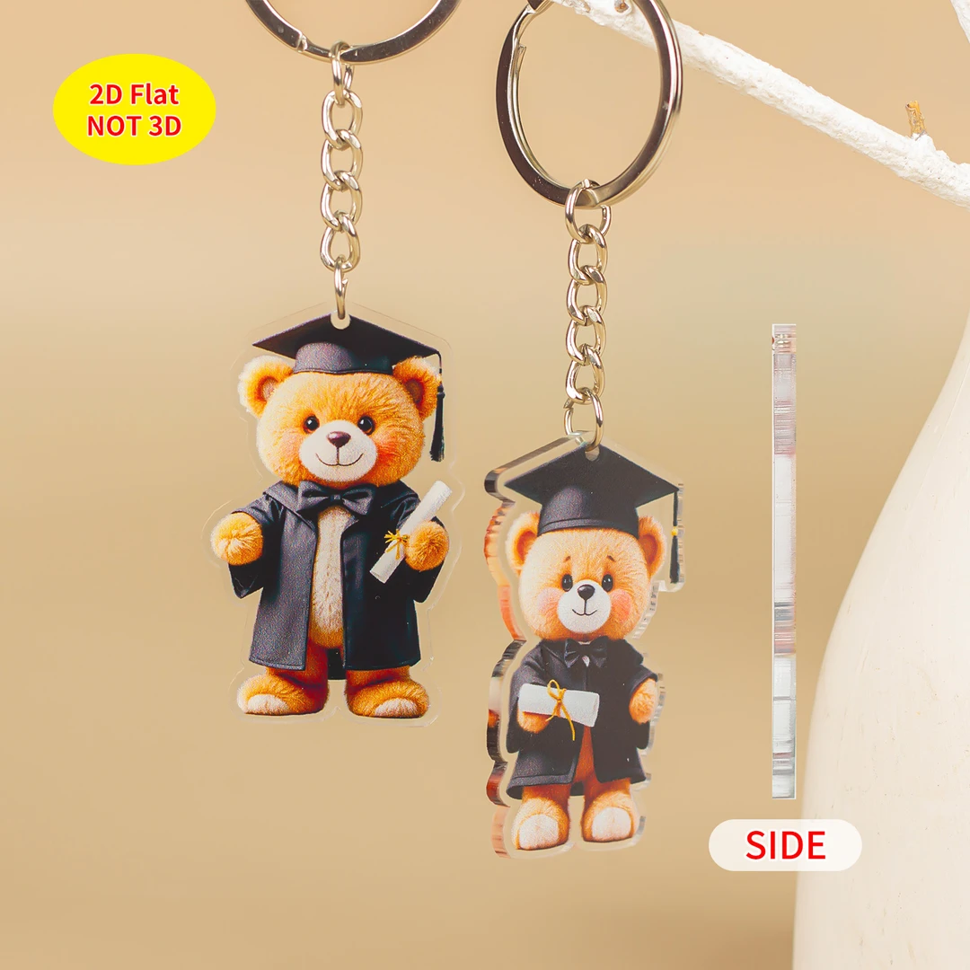 新款男女学生适用的个性创意小熊飞行员公仔熊钥匙扣挂件礼物卡通