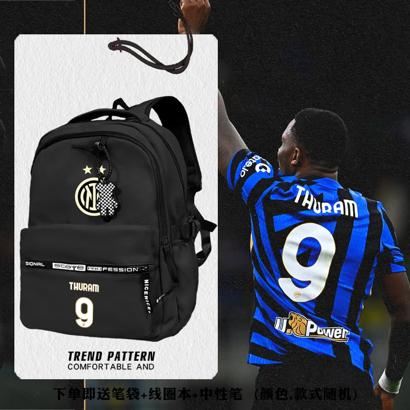 24-25赛季国际米兰队服劳罗塔足球迷国米双肩背包学生书包电脑包