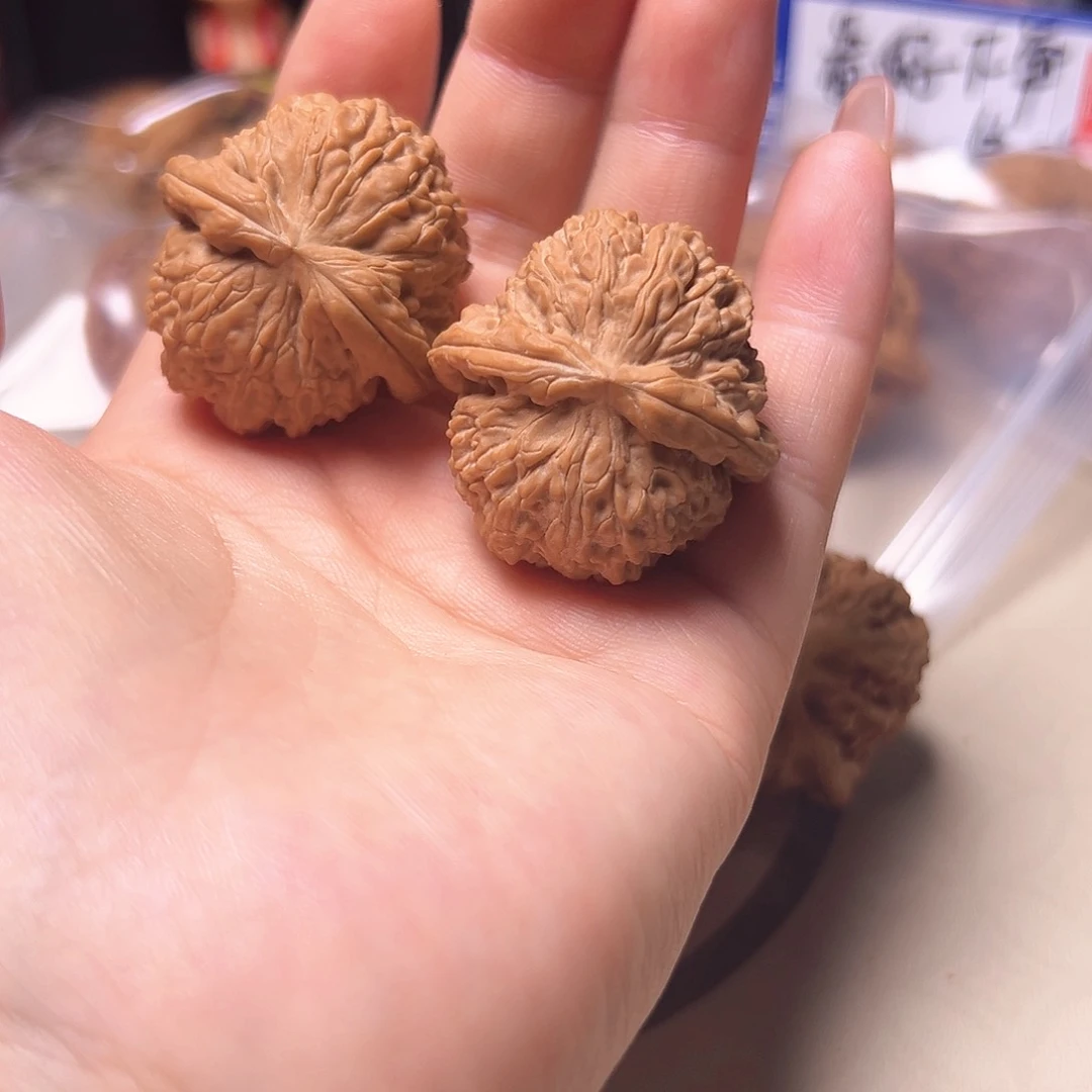 文玩核桃把件37白狮子全手捻微水尖