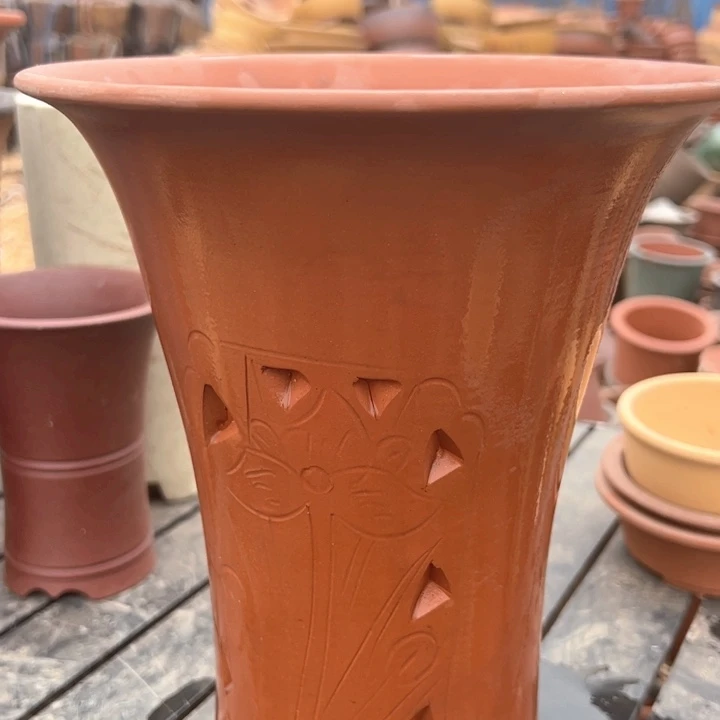 红陶紫砂兰花盆微瑕