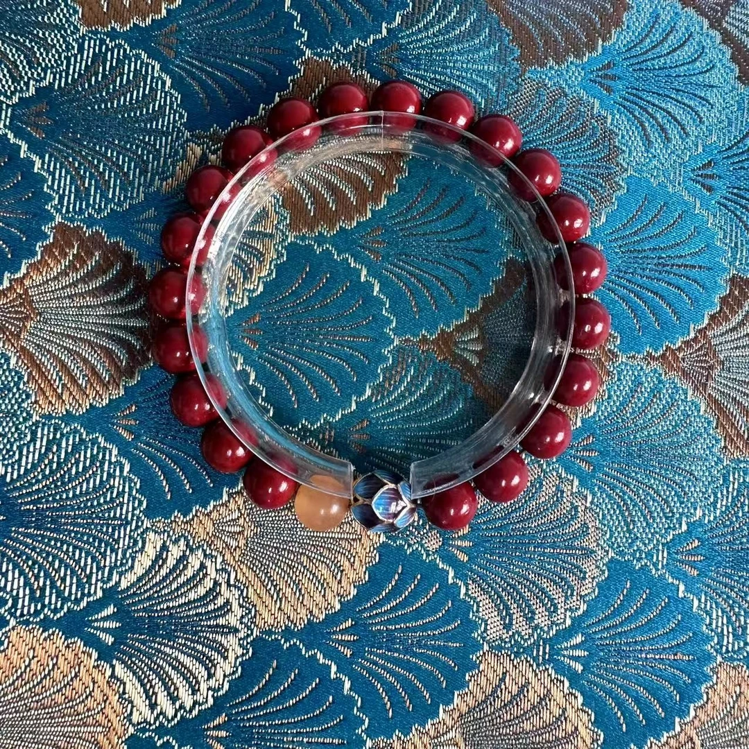 含辰砂工艺品【器物炎灵 】zs莲花圆珠手串