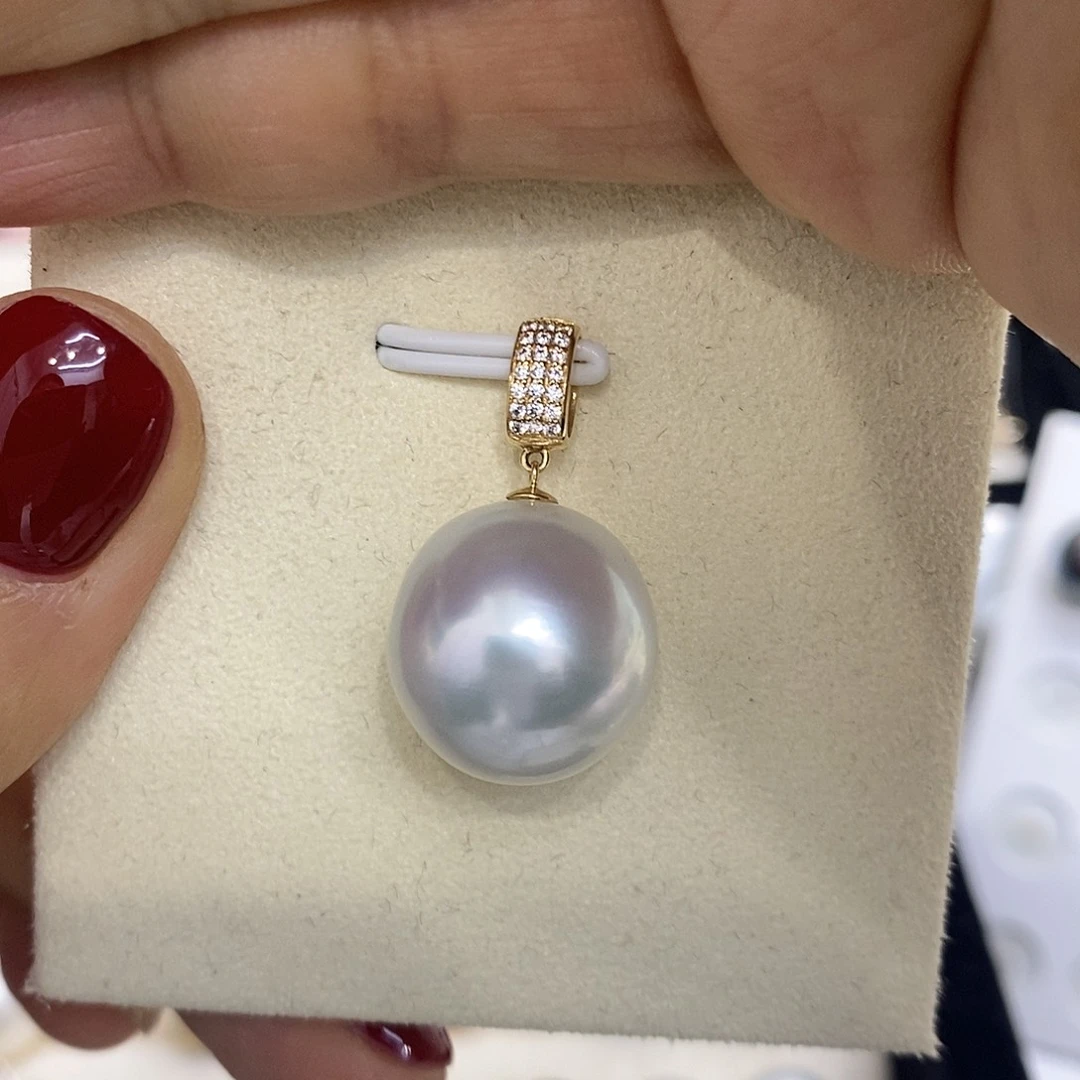 海水珍珠吊坠(不含链)18K金镶嵌
