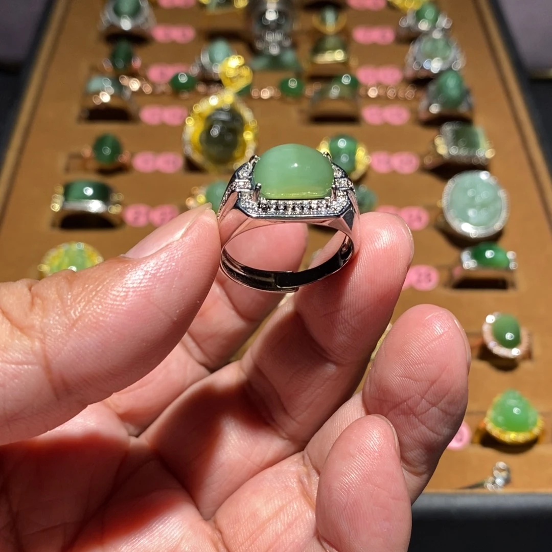 和田玉（碧玉）未镶嵌戒指