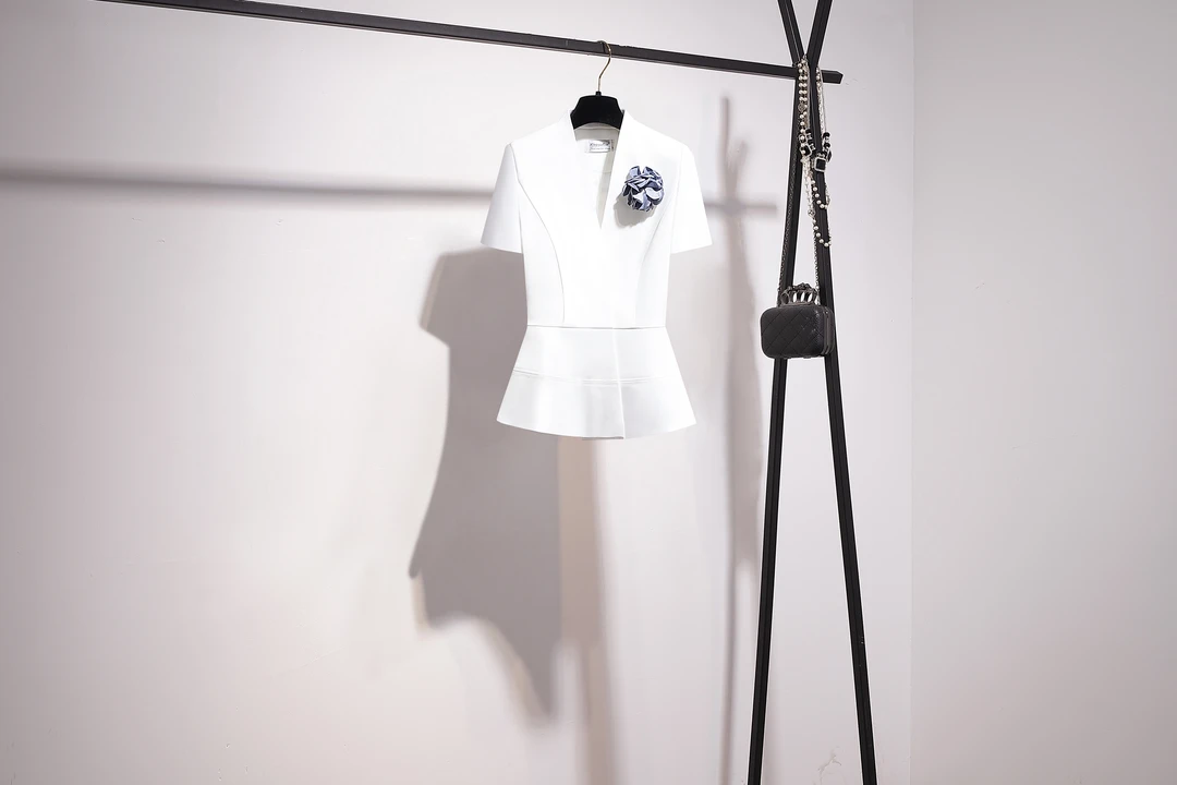 S024(清)女夏季修身新款两件套足浴按摩套装工衣