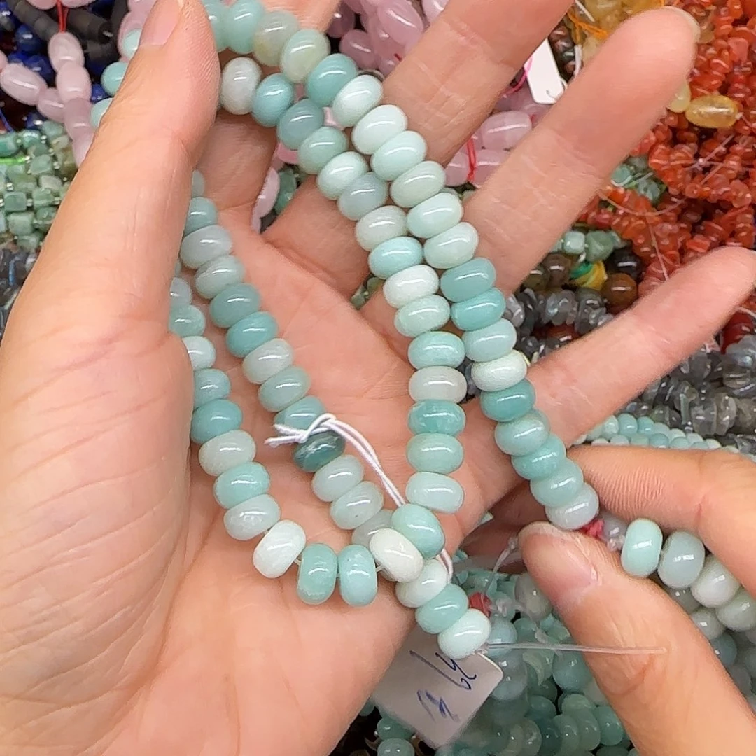 玛瑙/玉髓合金珠宝半成品亚马逊天河石8mm一条