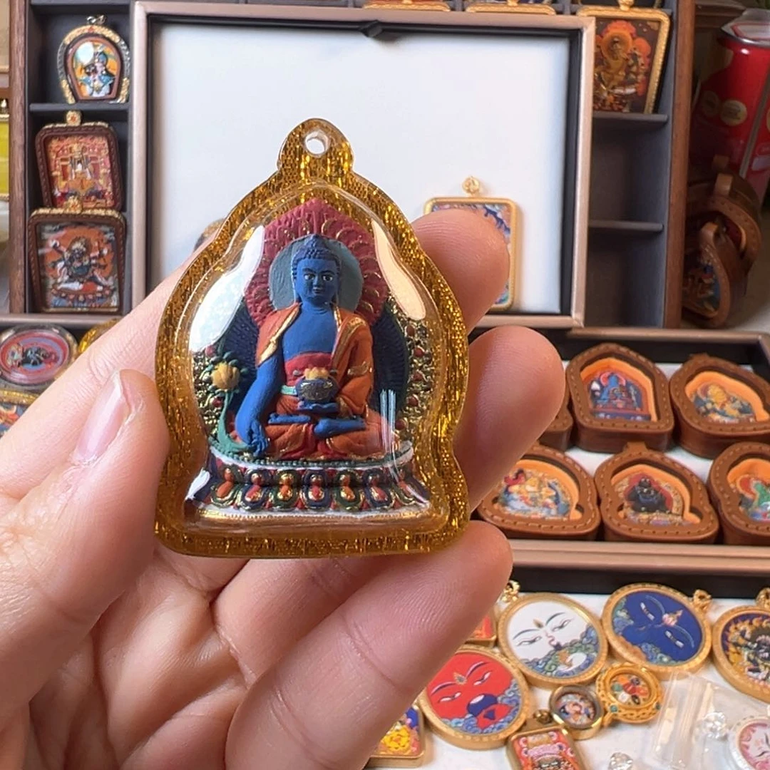 吊坠B****a装裱画立体擦擦药师佛不要绳子