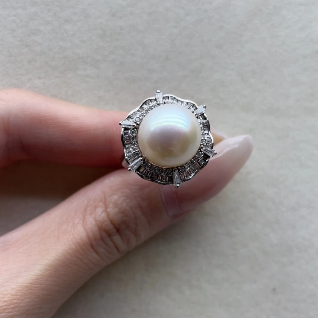 银S925镶嵌淡水珍珠戒指20