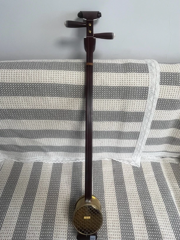 高级紫檀木大鳞格坠琴