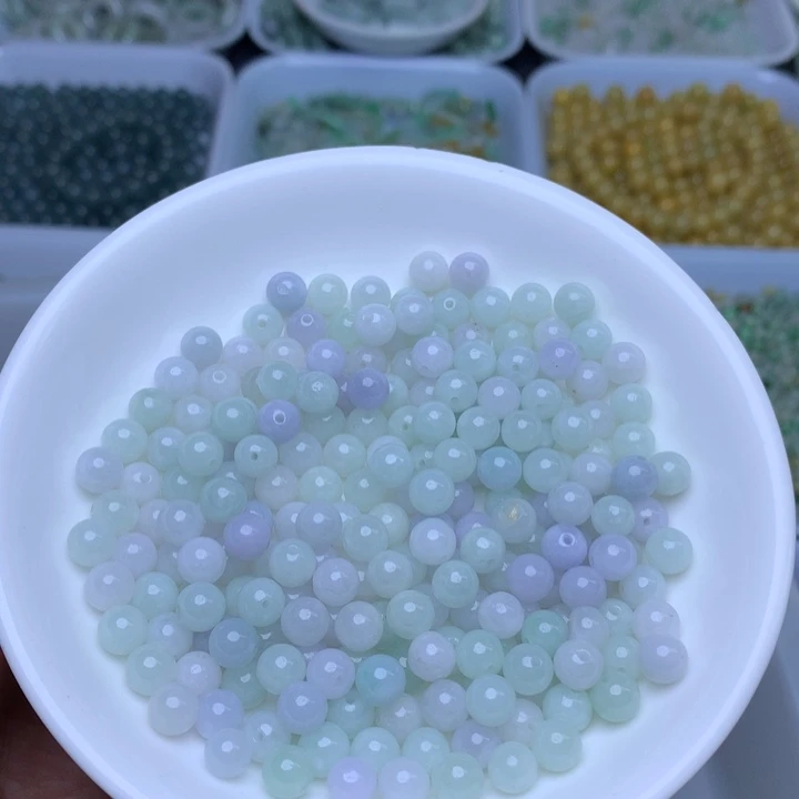 翡翠散珠卡6淡紫淡绿100个