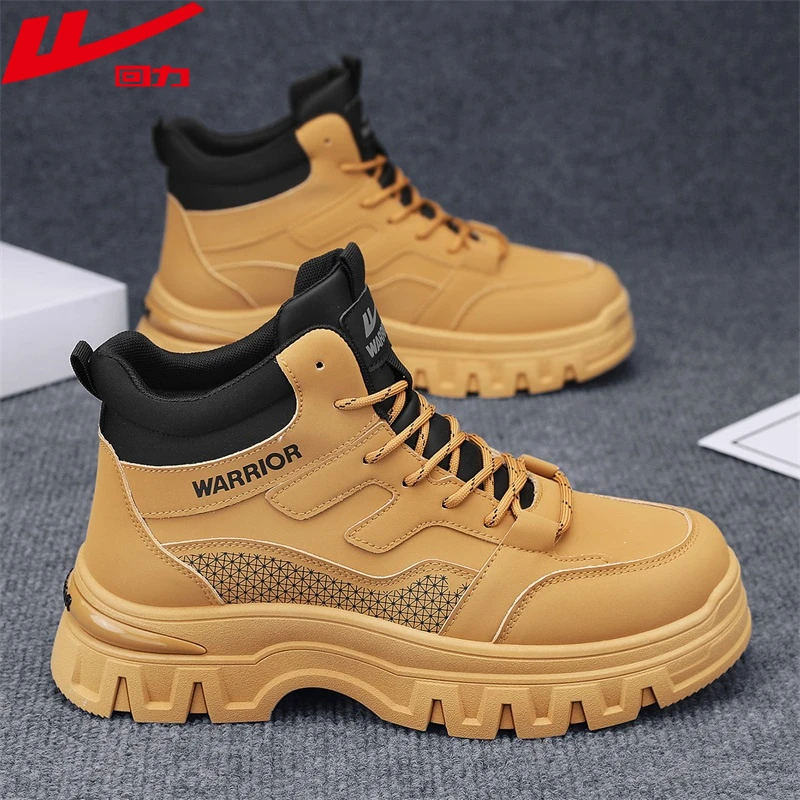 回力马丁靴男2025新款冬季高帮时尚百搭休闲鞋男士耐磨防滑工装靴