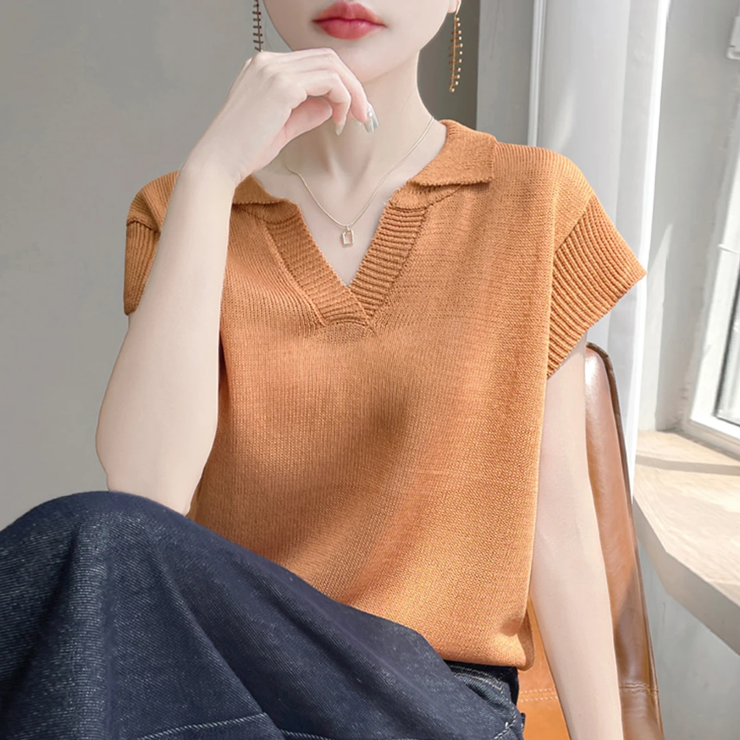 微胖mm夏装特大码冰丝针织衫女士短袖t恤遮肚子巨显瘦polo领上衣