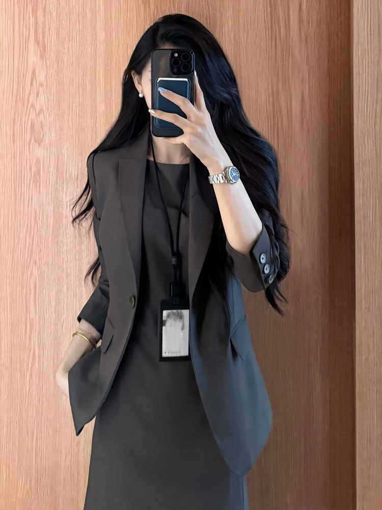 轻熟风轻职风法式休闲风时尚套装上衣休闲春秋套装2025洋气百搭