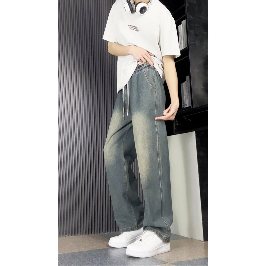 夏季直筒宽松裤子美式牛仔裤水洗cleanfit男款男生欧若风潮牌百搭