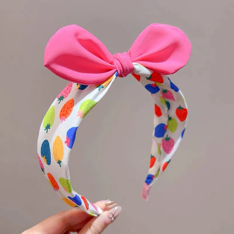 儿童发饰发箍耳朵发箍可爱草莓布艺压发头箍女孩不勒头防滑发卡