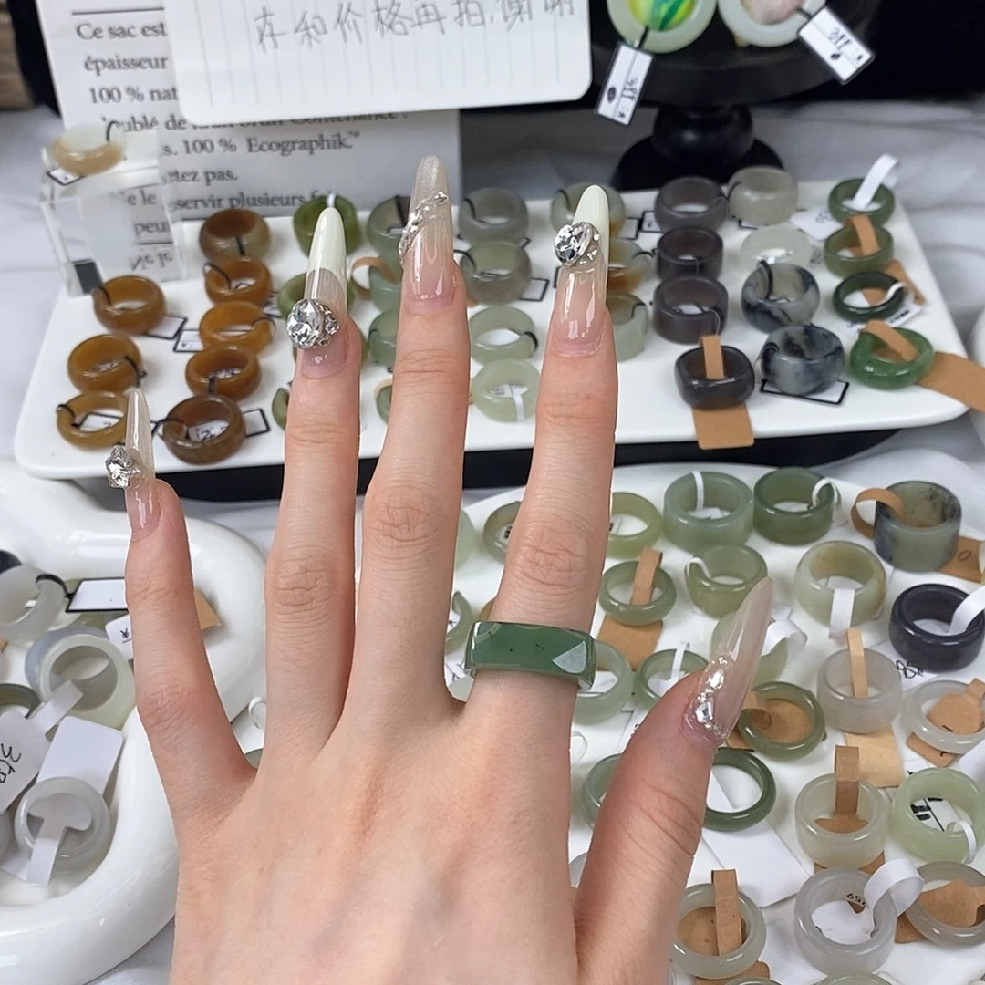 未镶嵌戒指和田玉z51碧玉马鞍17.1