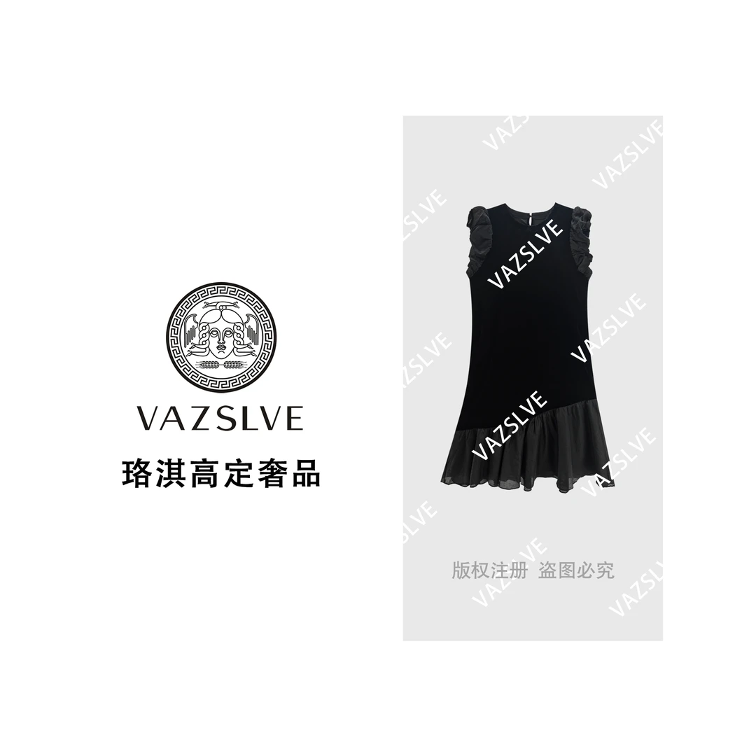 【VAZSLVE/珞淇高定】新款气质时尚修身无袖连衣裙Q7337