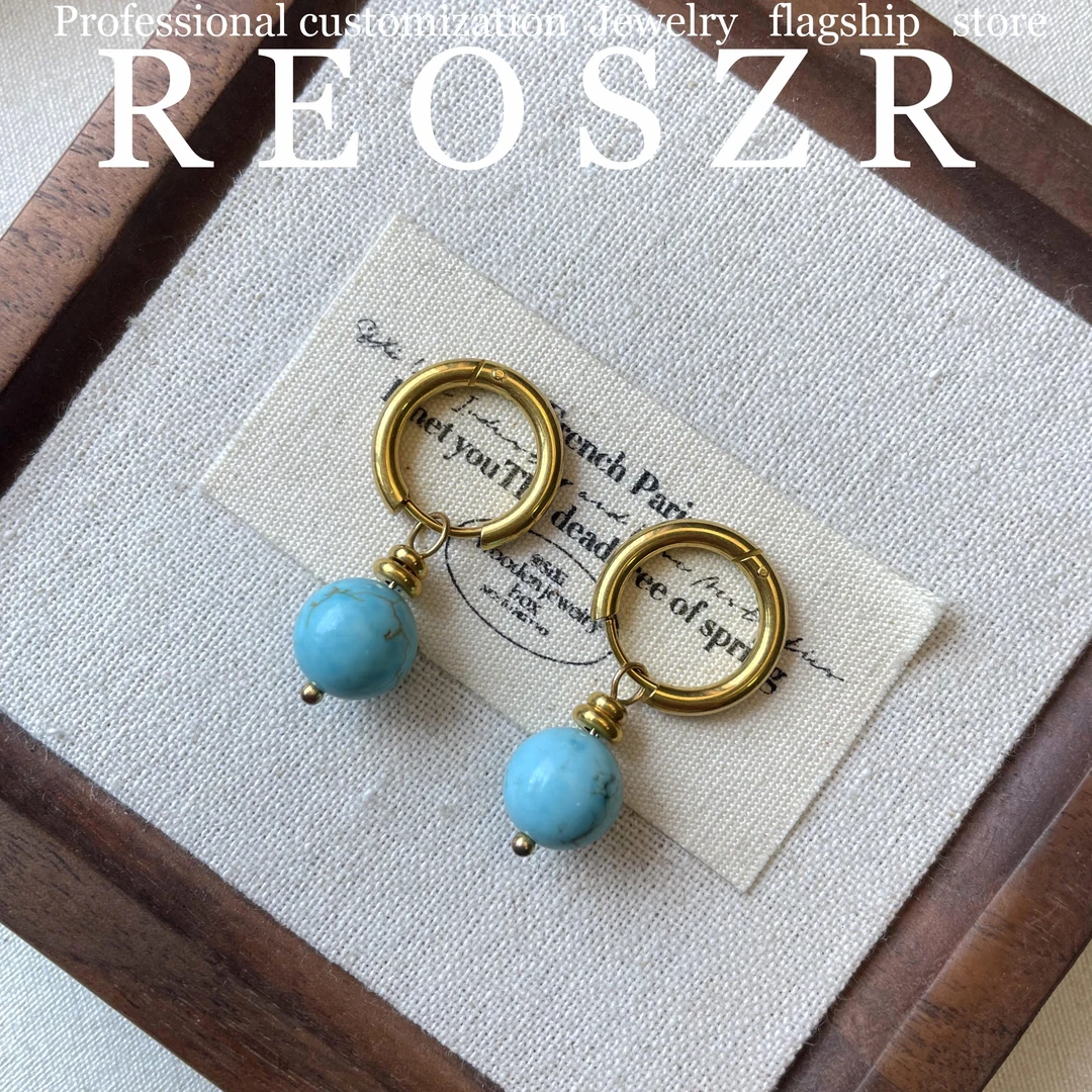 Reoszr/洛恣 钛钢耳饰 【古兰】原创设计国风精致耳环轻奢蓝色耳环