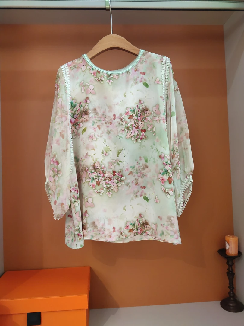 【丝芙玉禄】（F838）100%真丝双绉洋气设计感桑蚕丝上衣