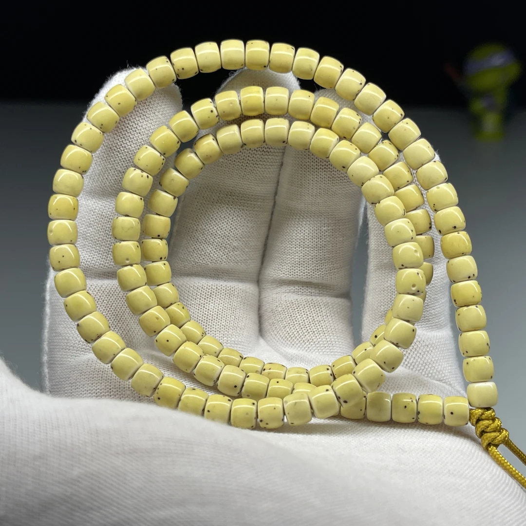 星月菩提脖挂 5.8X4.8 数星星大留白直切 原生态原白粒 打底120粒