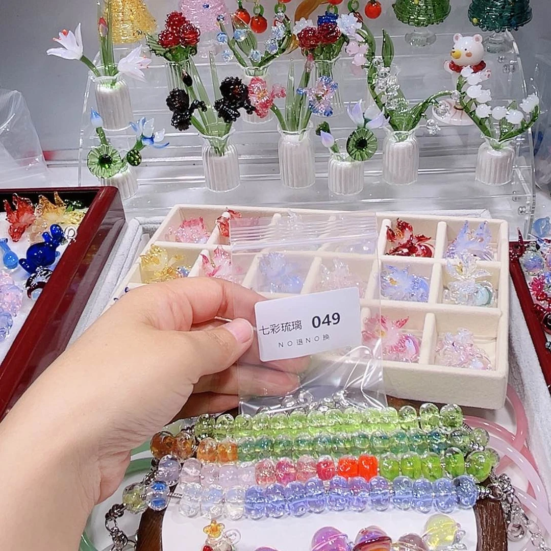 琉璃吊坠(不含链)49六个挂件四串串珠