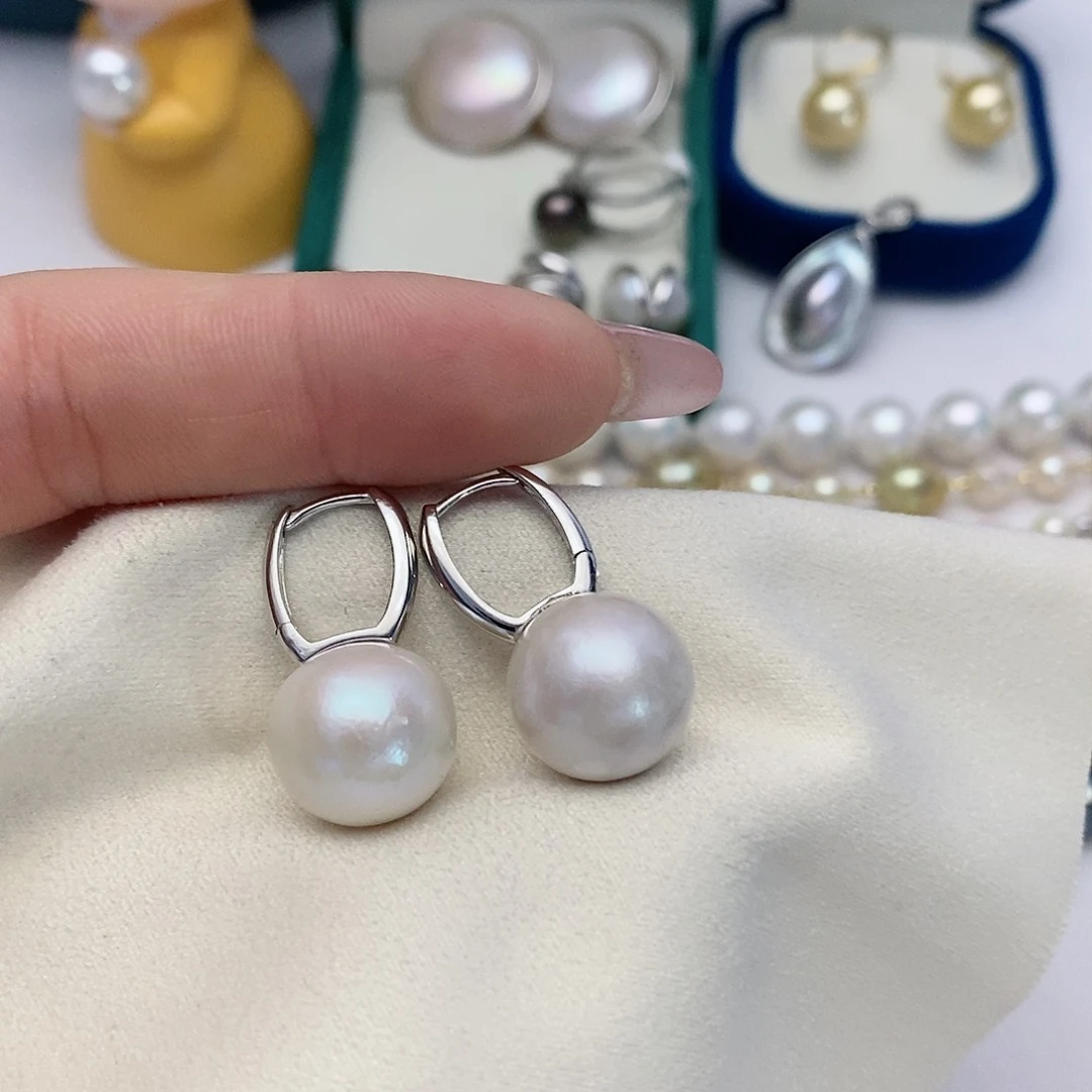 【闪购商品】淡水珍珠耳饰银S925镶嵌9