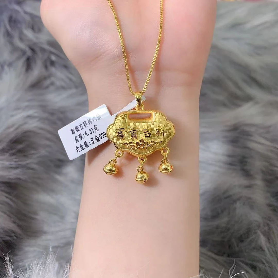【伟新源】足金999 3D硬金工艺   富贵吉祥铃铛4.31克（不含链）