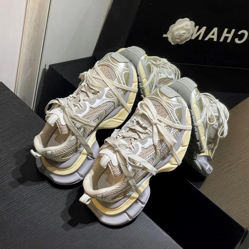 2025春季男女款增高网面做旧老爹鞋九代3XL厚底时尚休闲情侣女鞋