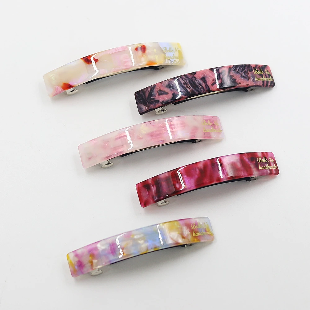 个性一字夹简约奢华百搭边夹网红甜美少女风气质高级感醋酸发夹子