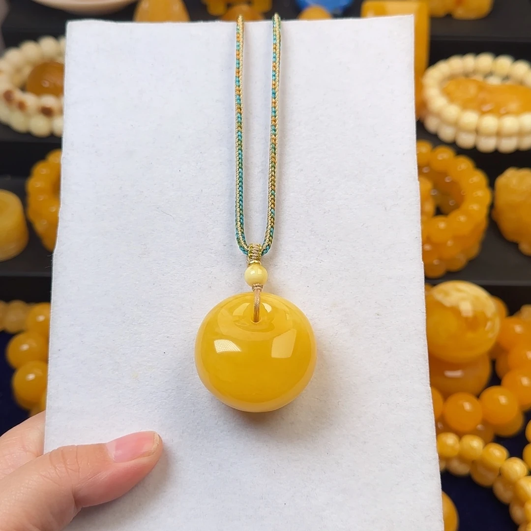 琥珀未镶嵌颈饰公主扣吊坠