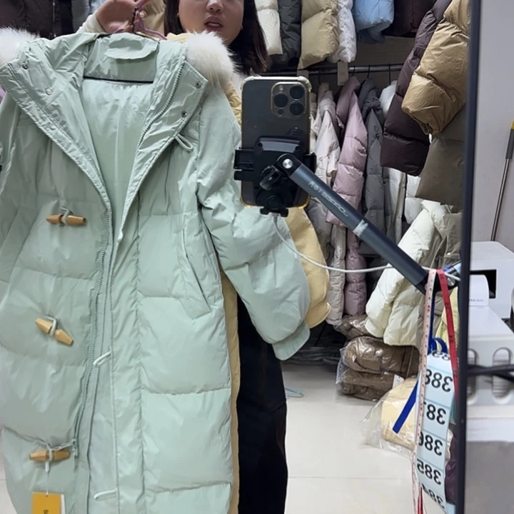 女外套长款毛领外套