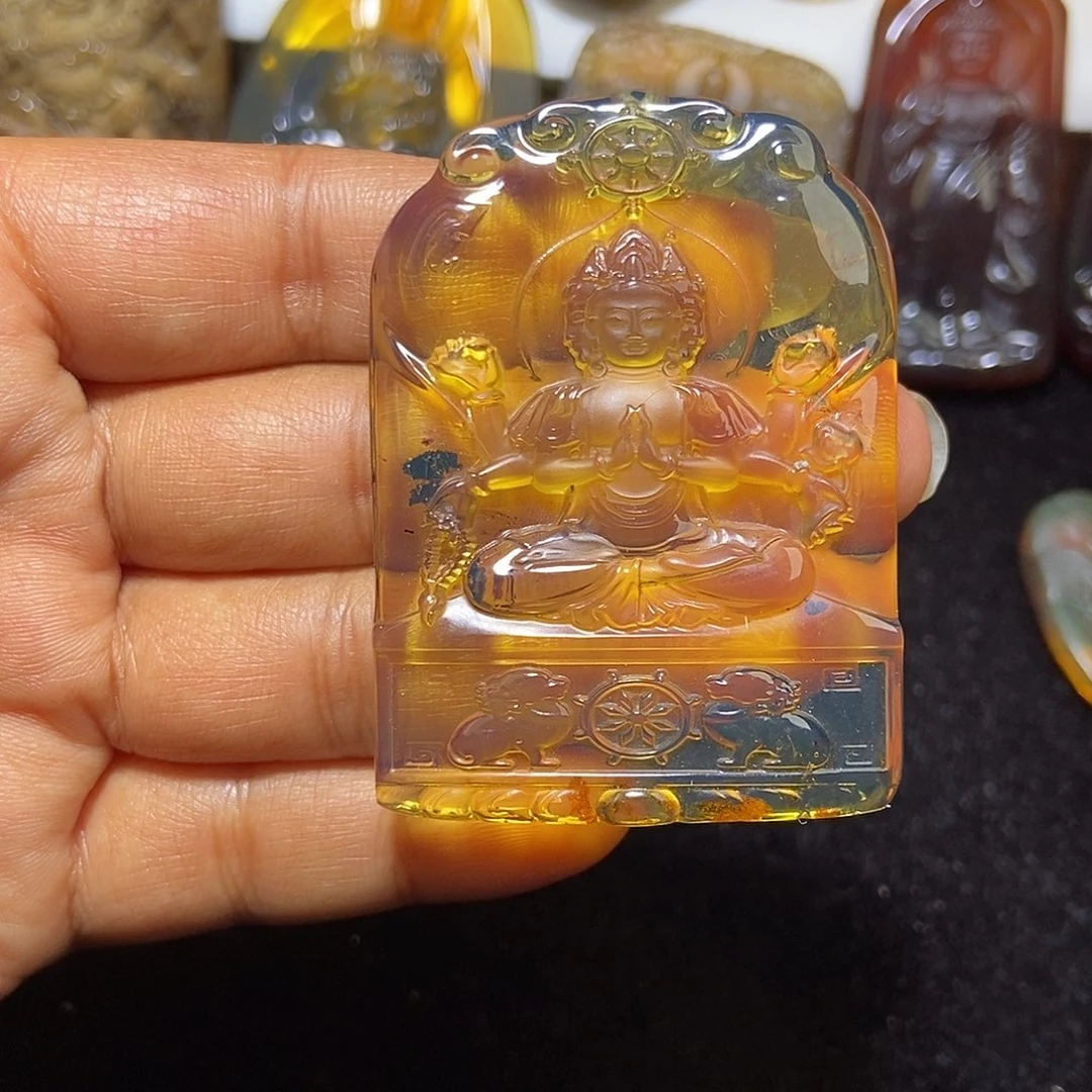 琥珀未镶嵌颈饰缅甸天然琥珀吊坠