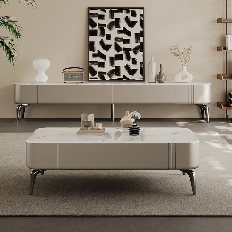 新款意式加厚微晶石茶几客厅家用小户型现代简约轻奢小茶桌