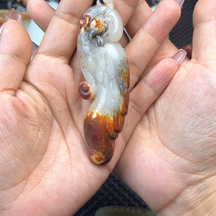 和田玉未镶嵌挂件北*豹